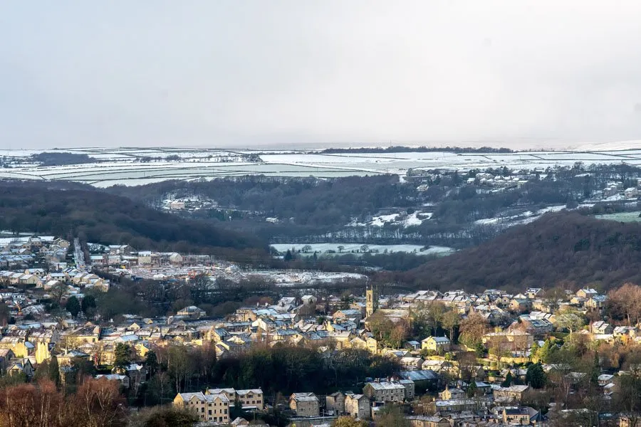 Snow in the village of Honley